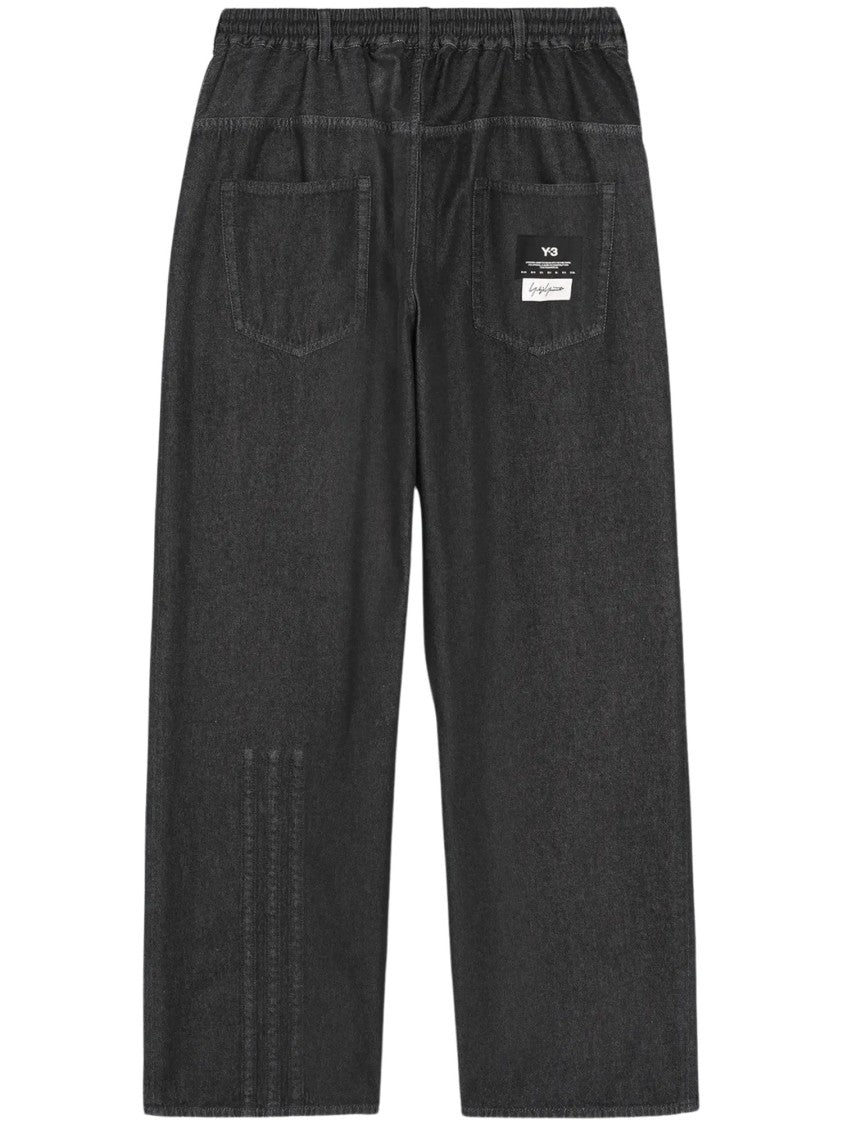 Y-3 M Denim Wide-Leg Adjustable Waist Jeans