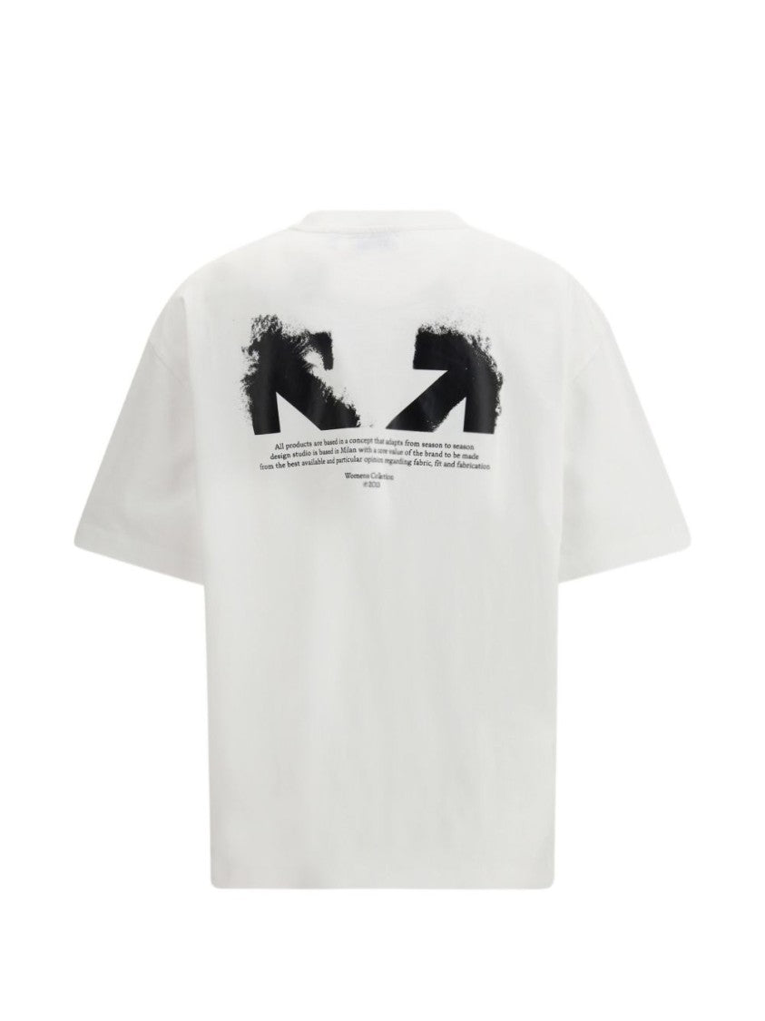 Off-White Boxy-Fit Minimalist T-Shirt With Graphic Print