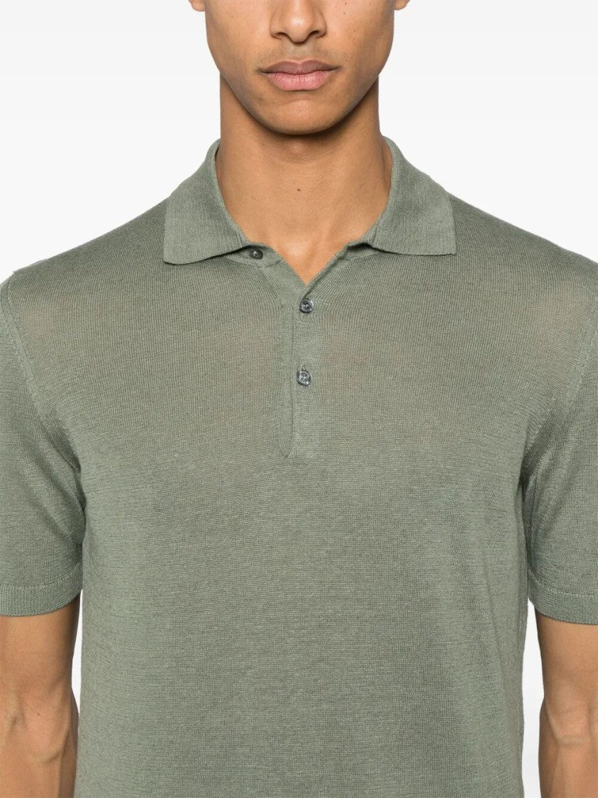 Drumohr Short Sleeve Linen Polo