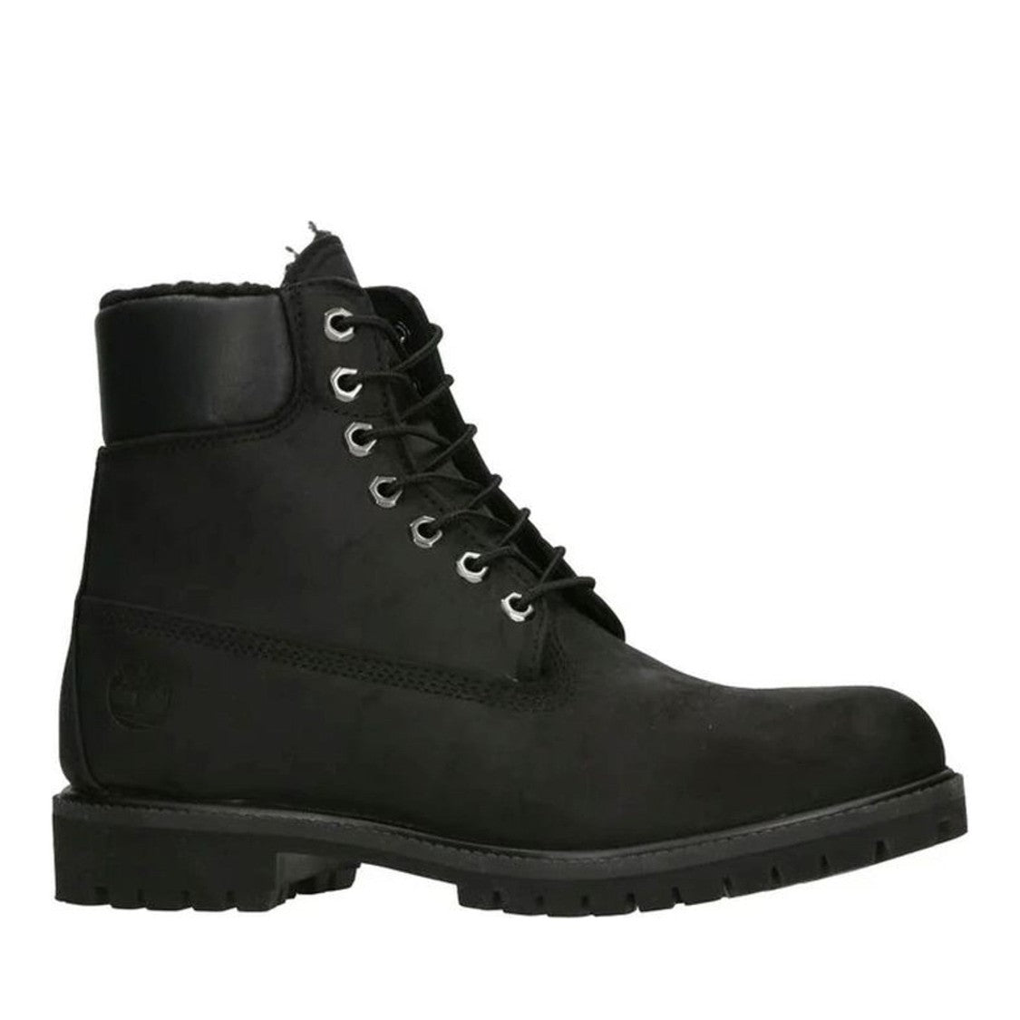 Timberland Black Leather Padded Collar Boots