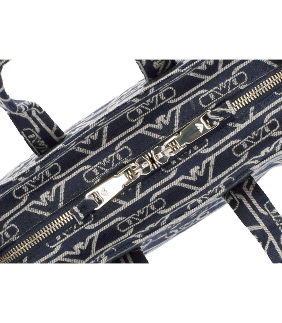 Emporio Armani Monogram Blue Écru Mini Bag