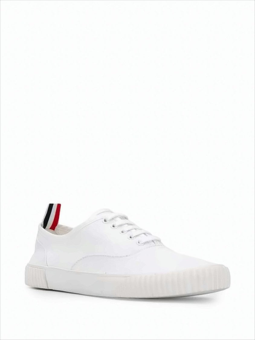 Thom Browne Canvas Low-Top Sneakers With Tricolor Accent