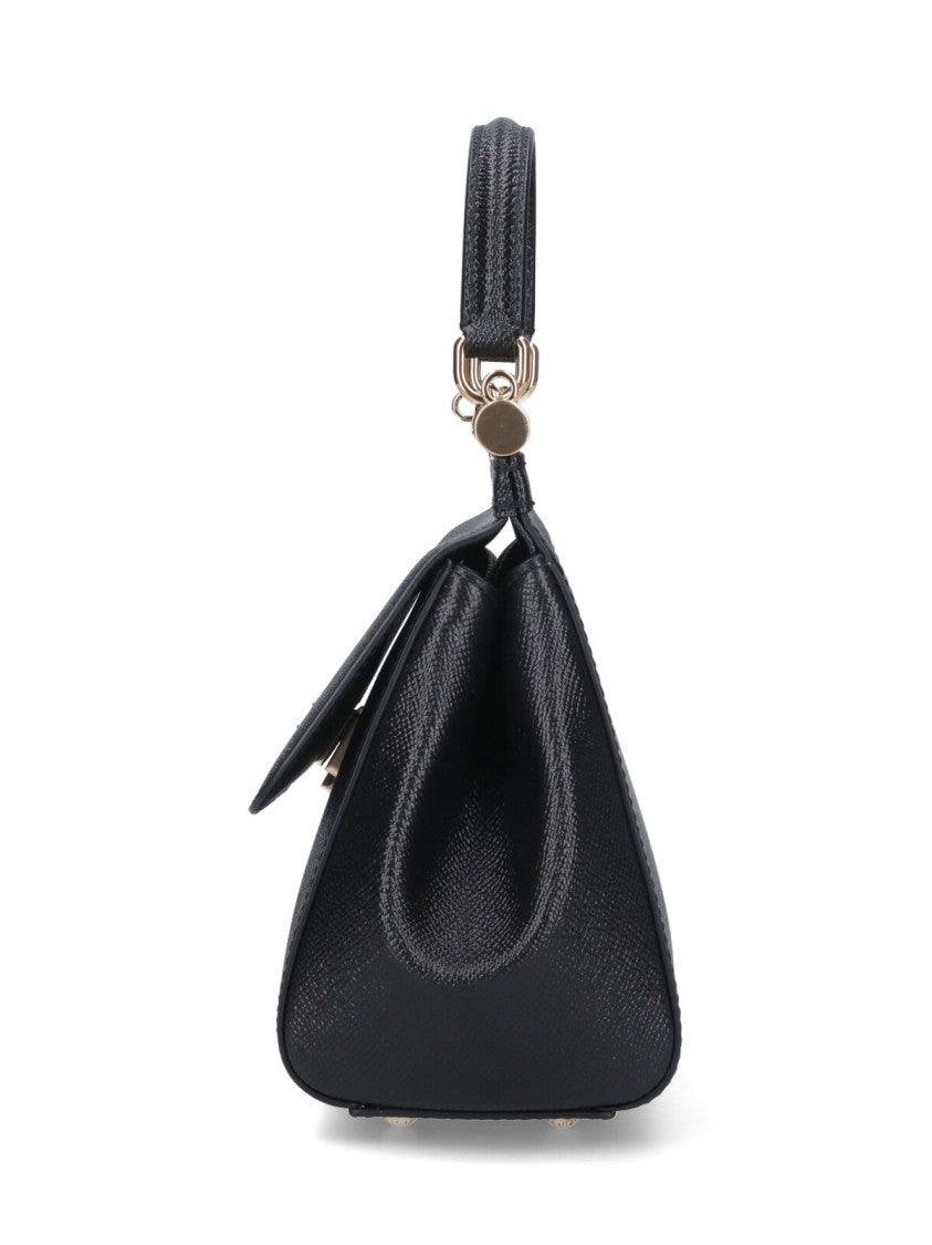 Dolce & Gabbana Black Sicily Textured Leather Handbag