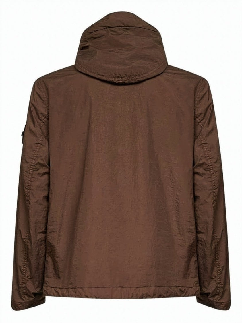 Stone Island Crinkled Nylon Wind Resistance Hooded Jacket