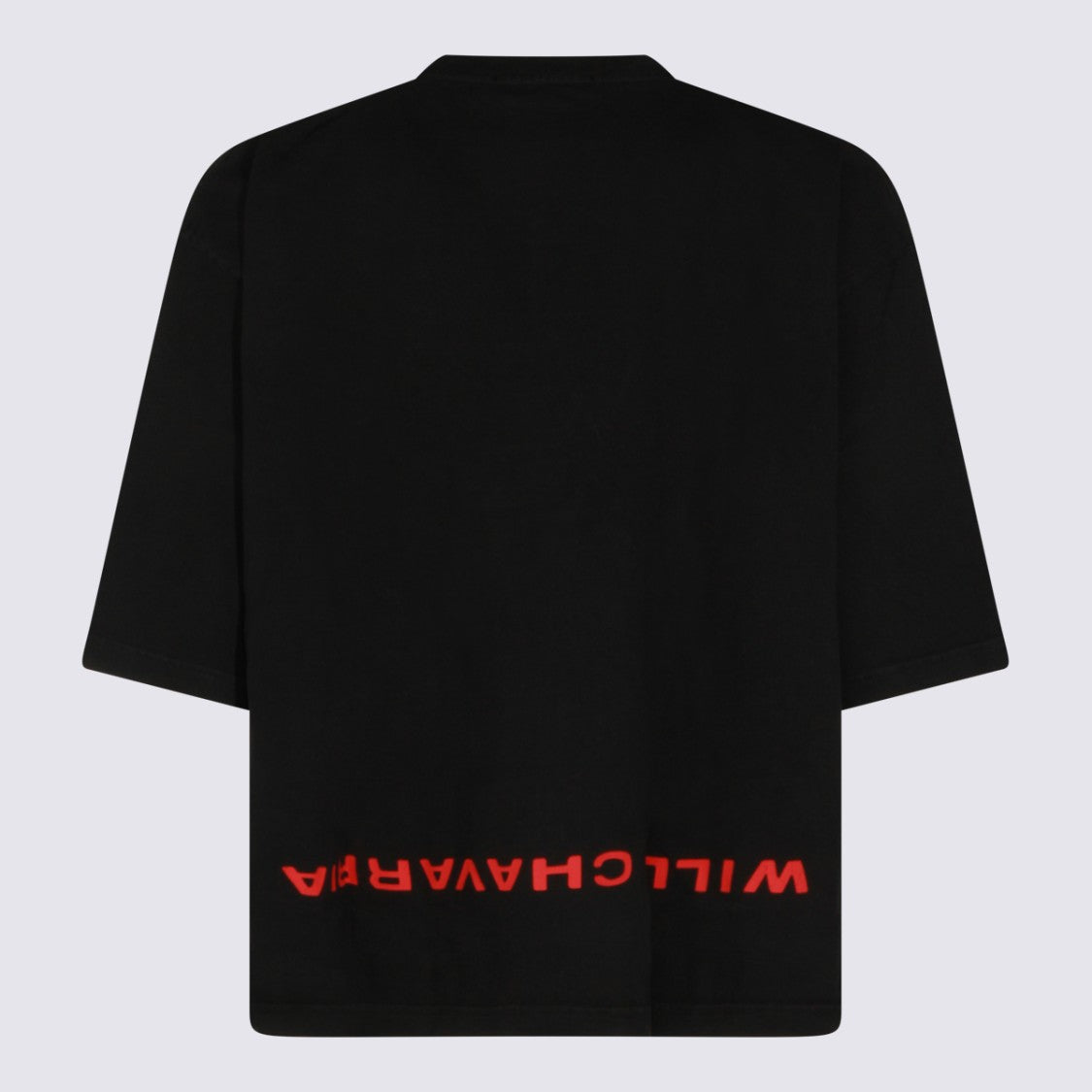 Willy Chavarria Black Oversized T-Shirt With Inverted Embroidered Text
