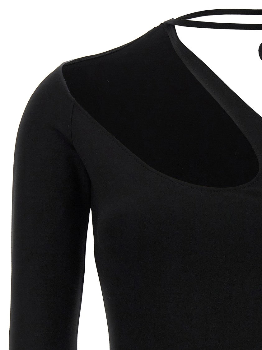 David Koma Asymmetrical Stretch Viscose Bodysuit With Cut-Out Detail