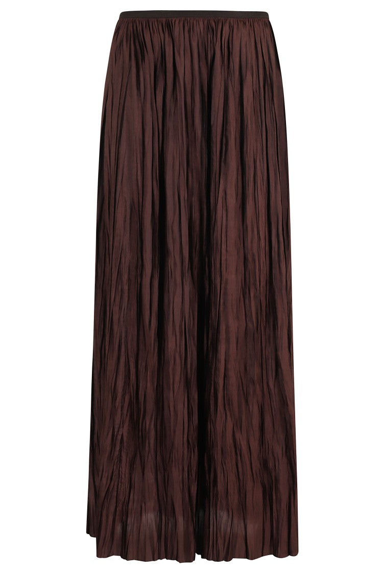 Roberto Collina Flowing Satin-Finish Long Pleated Skirt