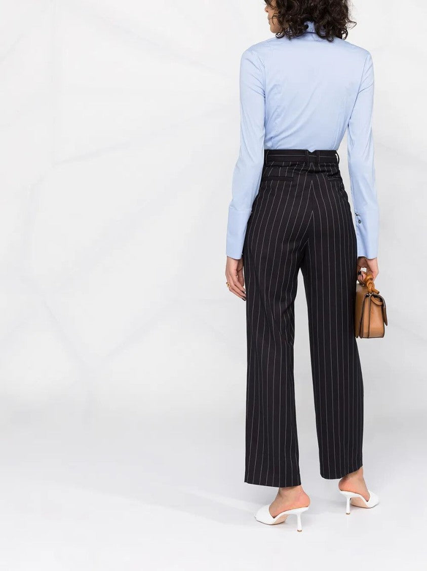 Patrizia Pepe Tailored Blue Shirt With Pointed Collar