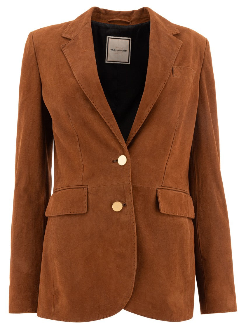 Tagliatore Tailored Brown Lamb Leather Jacket
