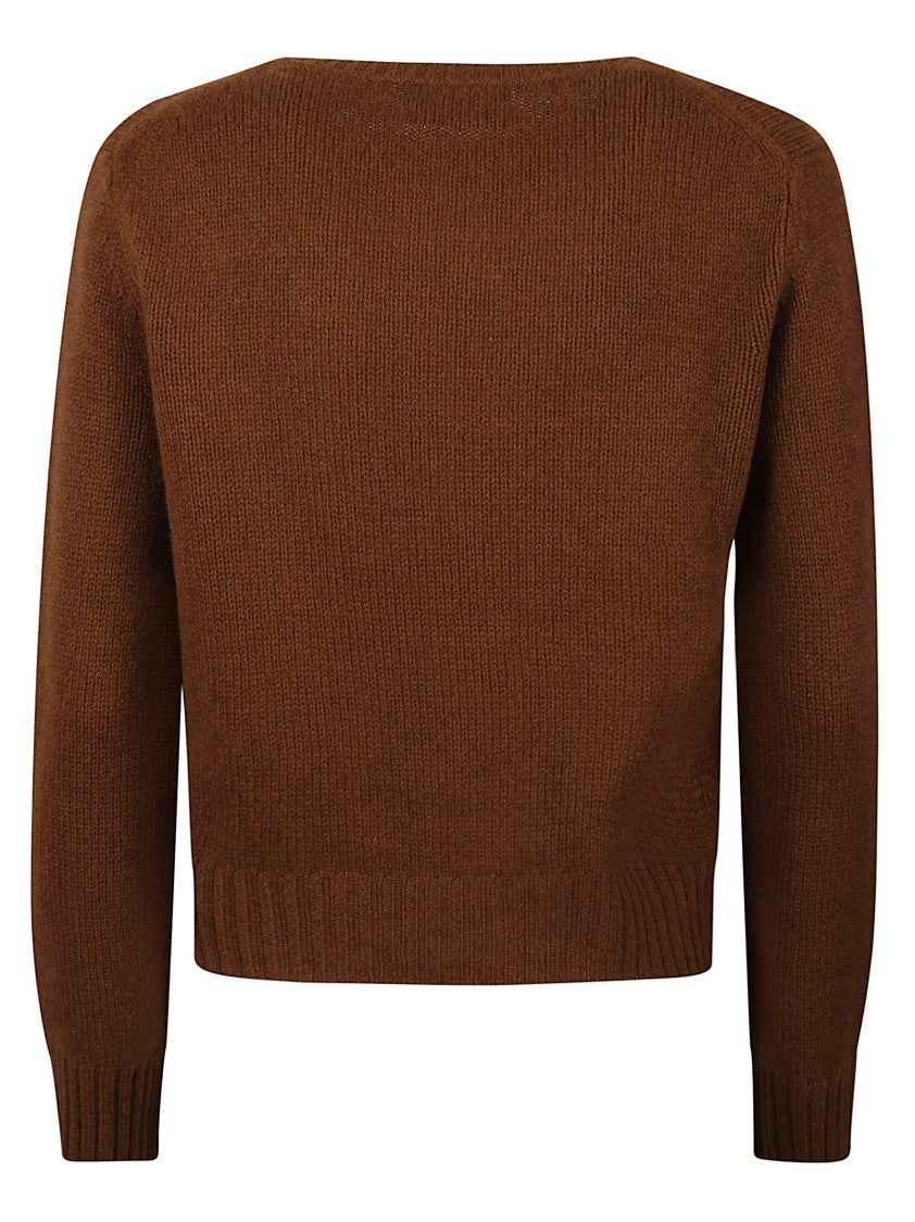 Be You Cropped Knit Sweater With Round Neckline And Textured Design