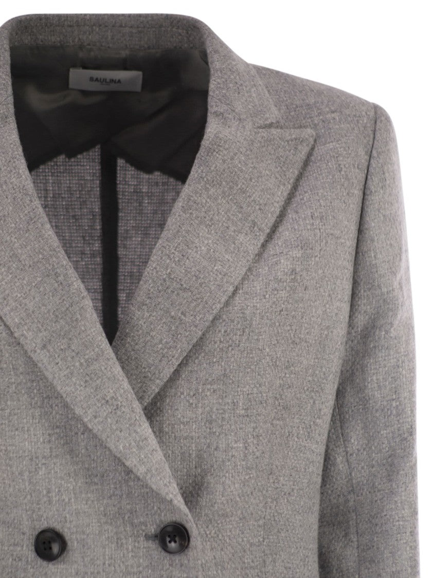 Saulina Anita - Double-Breasted Wool And Linen Blazer