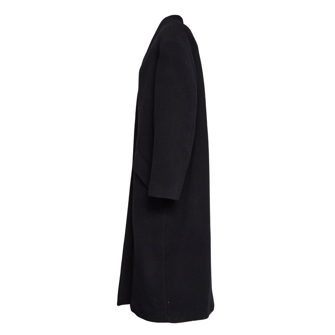 Isabel Marant Collarless Long Wool-Blend Coat With Satin Lining