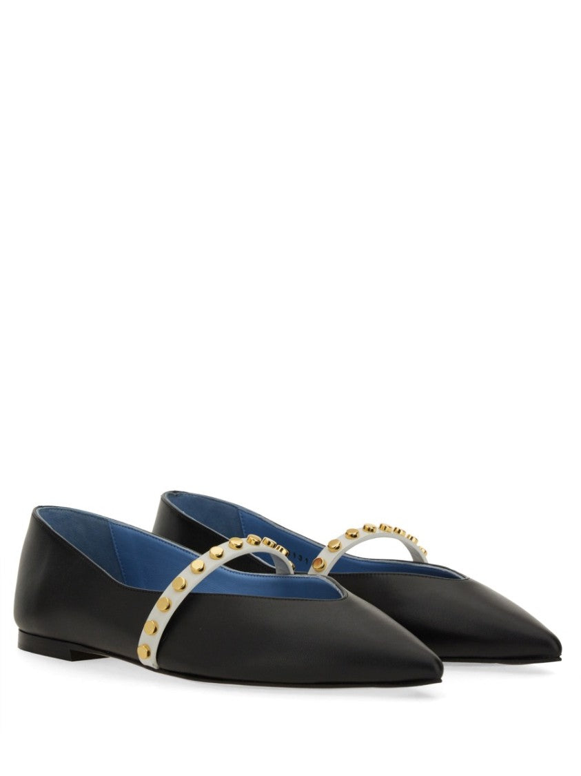 Alexander Mcqueen Leather Ballerina Flats With Pointed Toe