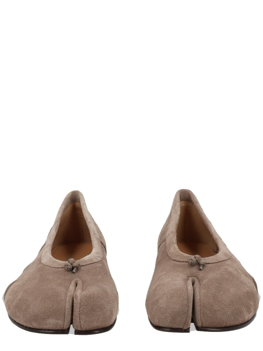 Maison Margiela Beige Split-Toe Suede Leather Flats