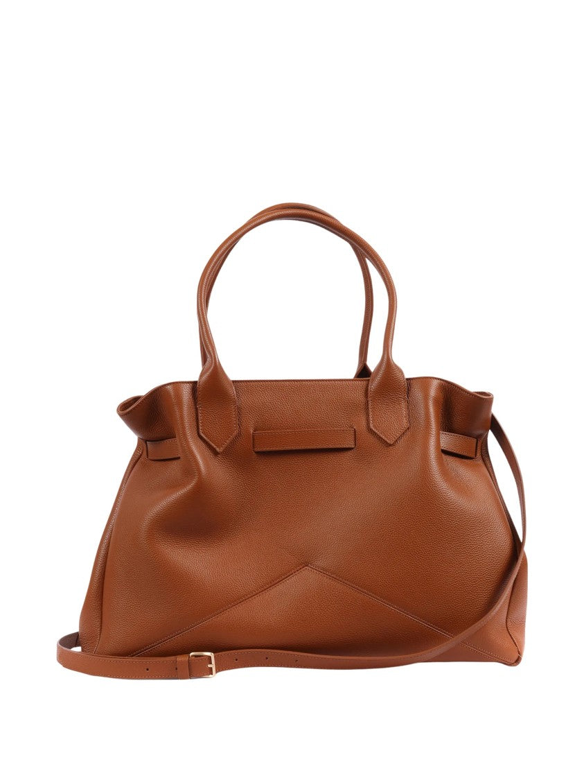 Ballantyne Kate Bag L Buckle Detail Structured Leather Tote Bag