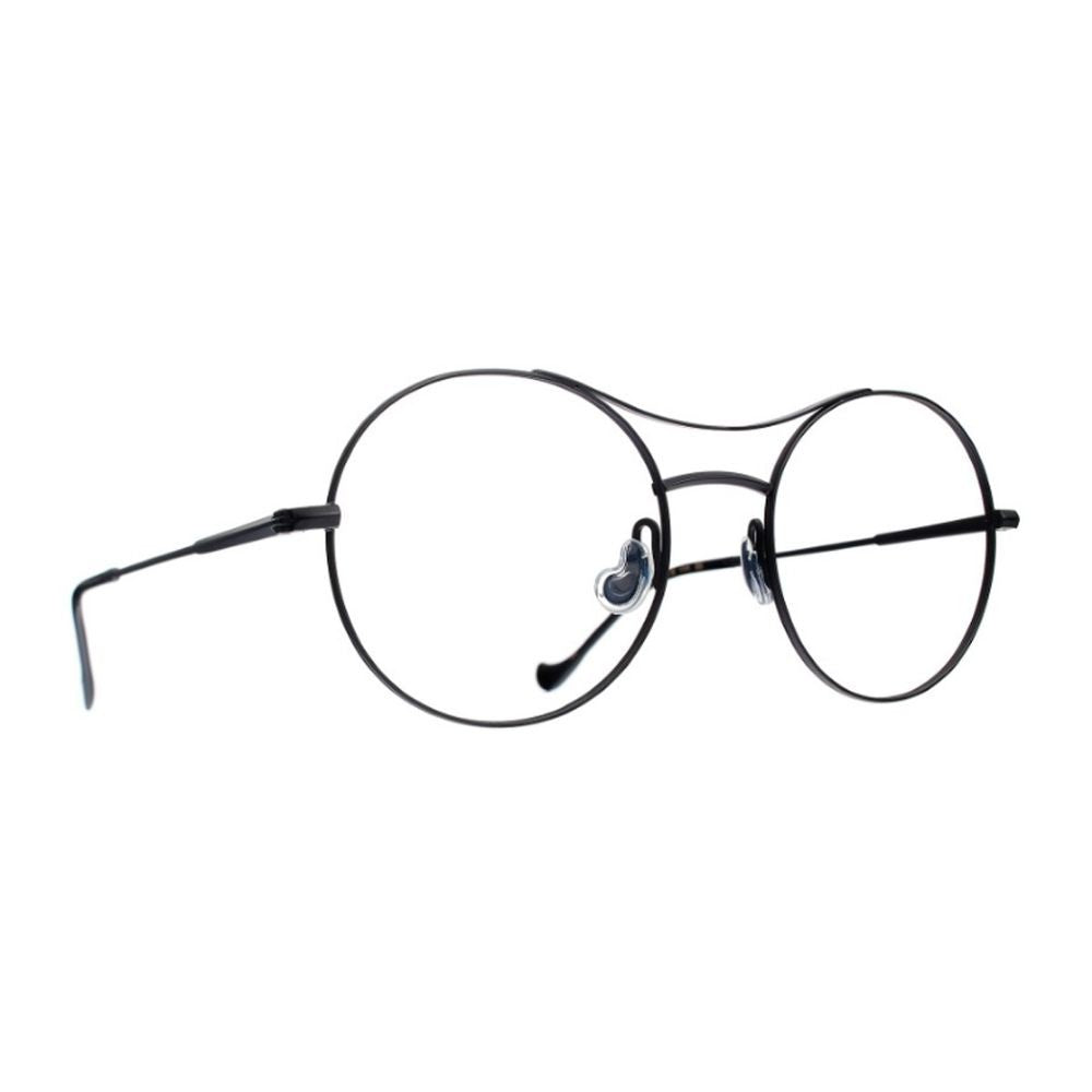 Caroline Abram Round Black Metal Optical Frames With Double Bridge