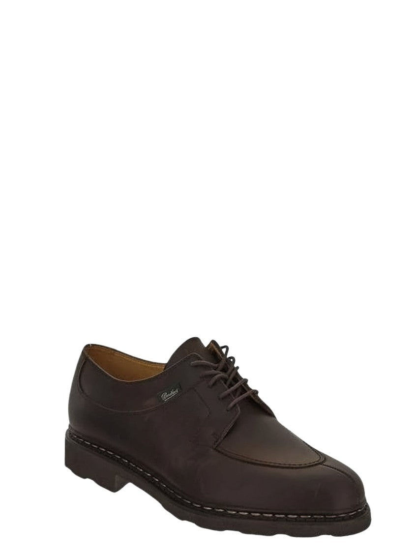 Paraboot Dark Brown Nubuck Lace-Up Loafers
