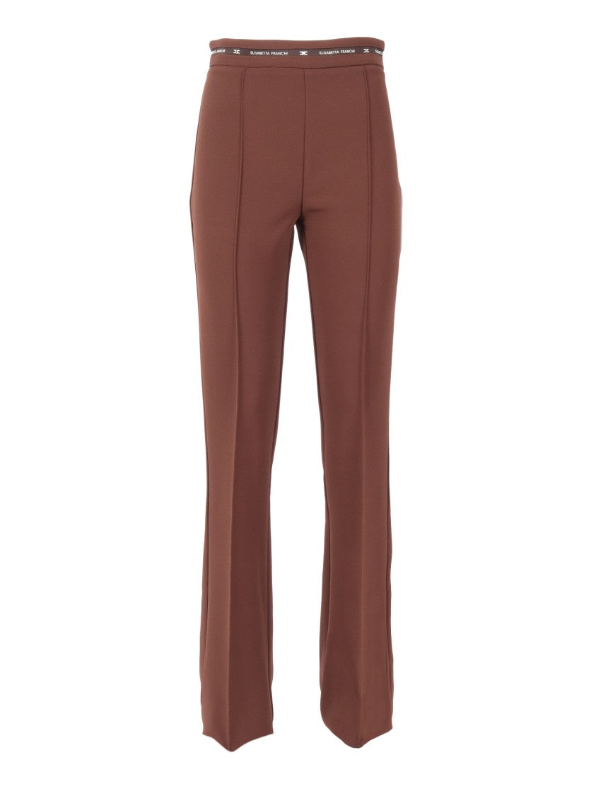 Elisabetta Franchi Structured Blazer And Flared Trousers Suit