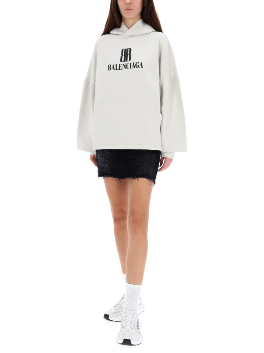 Balenciaga Nano Bb Oversized Cotton Sweatshirt