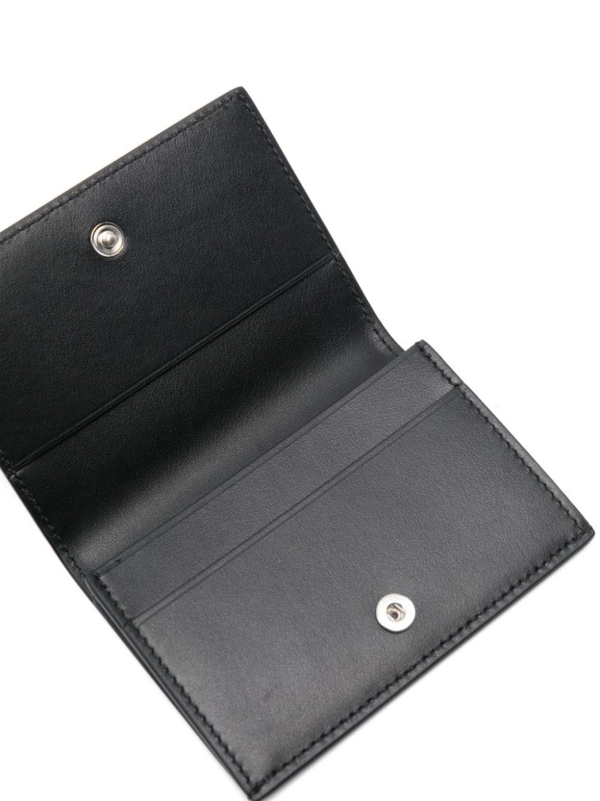 Jil Sander Compact Black Leather Wallet