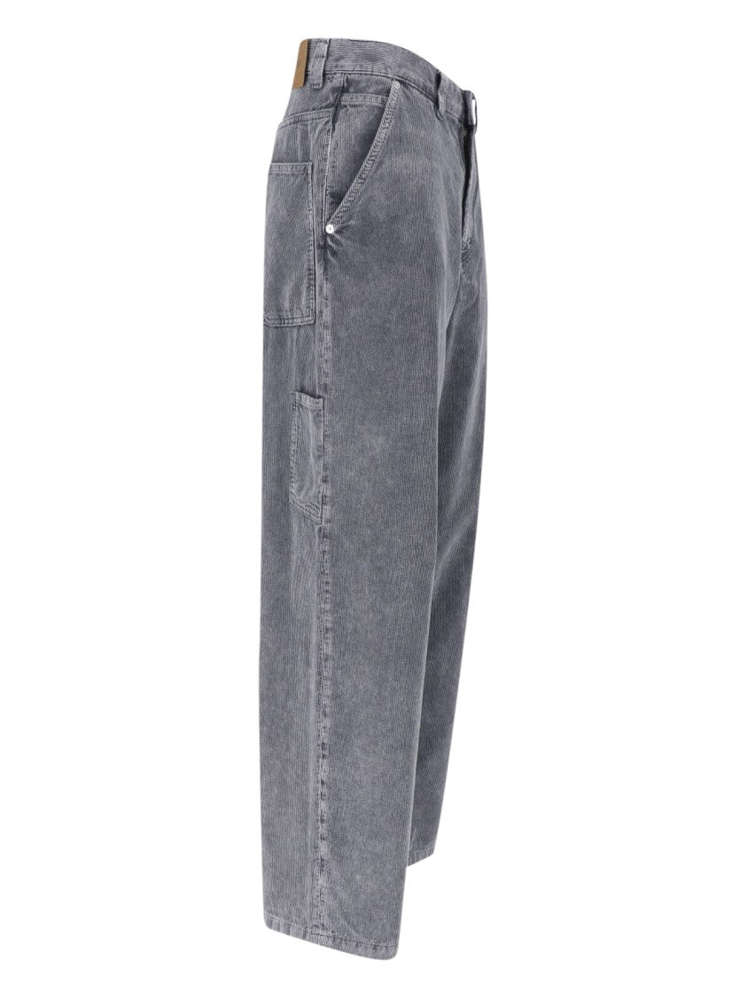 Haikure Grey Sibilla Velvet Pier Wide-Leg Pants