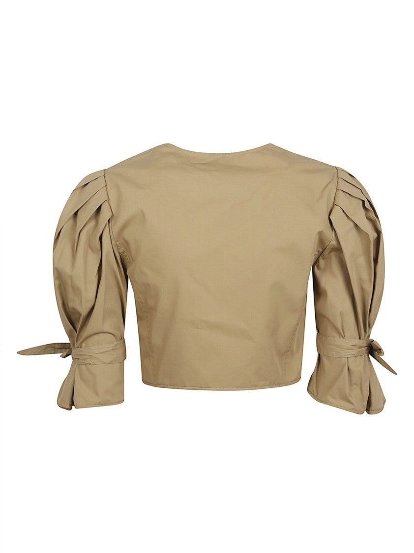 Chloé Cropped Top With Puffed Sleeves And Mother-Of-Pearl Buttons