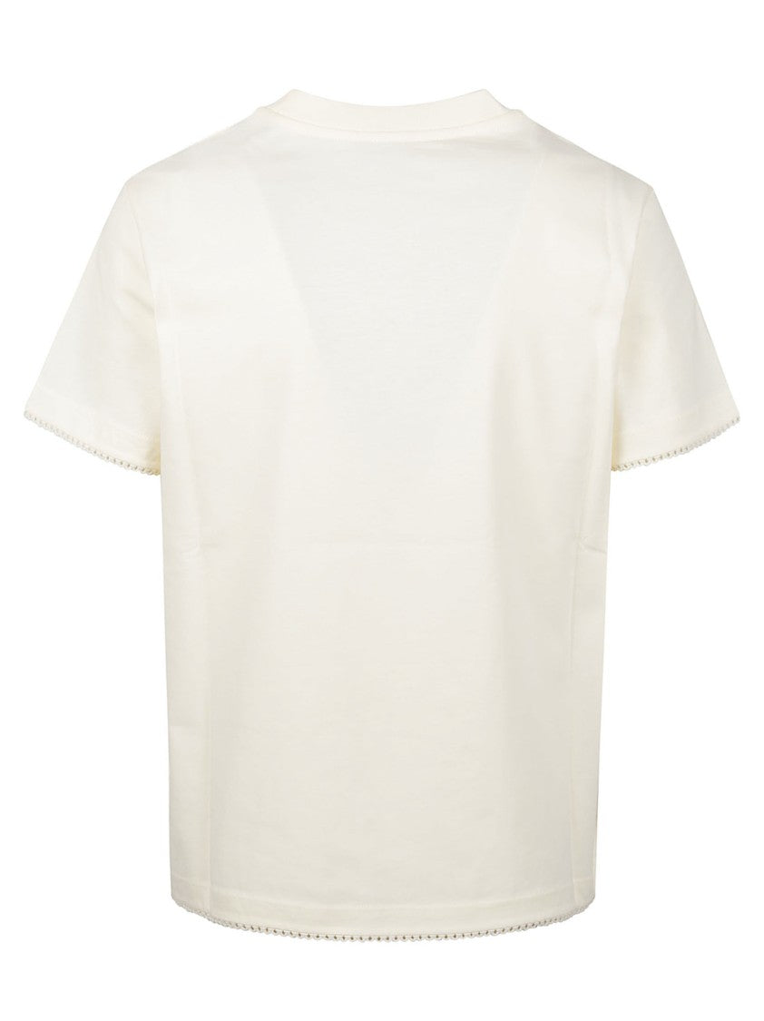 Moncler Minimalist White Cotton Logo T-Shirt