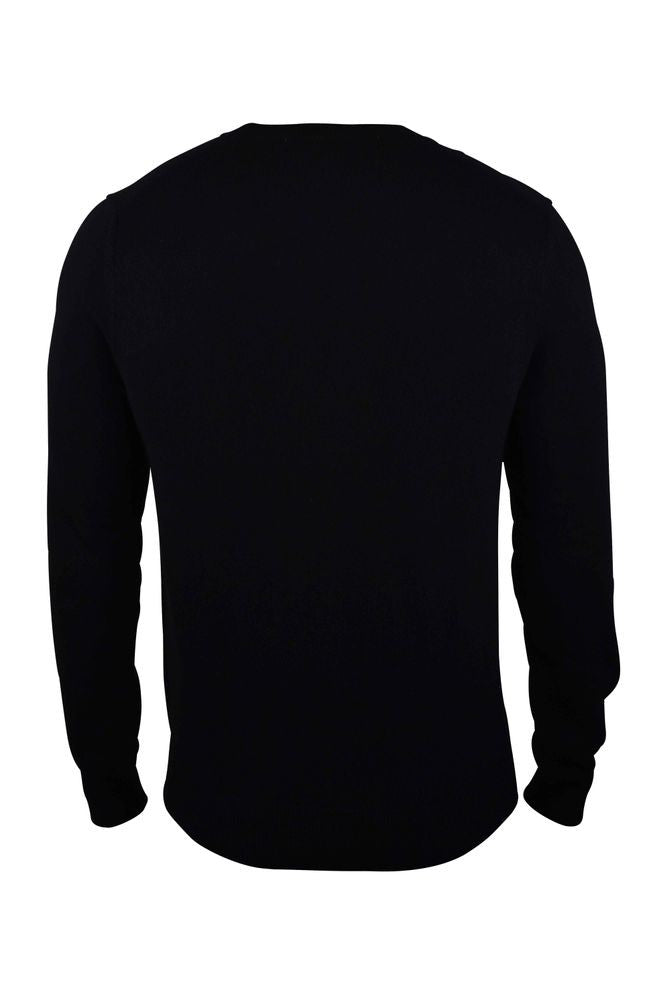 Comme Des Garçons V-Neck Wool Sweater With Iconic Heart Emblem