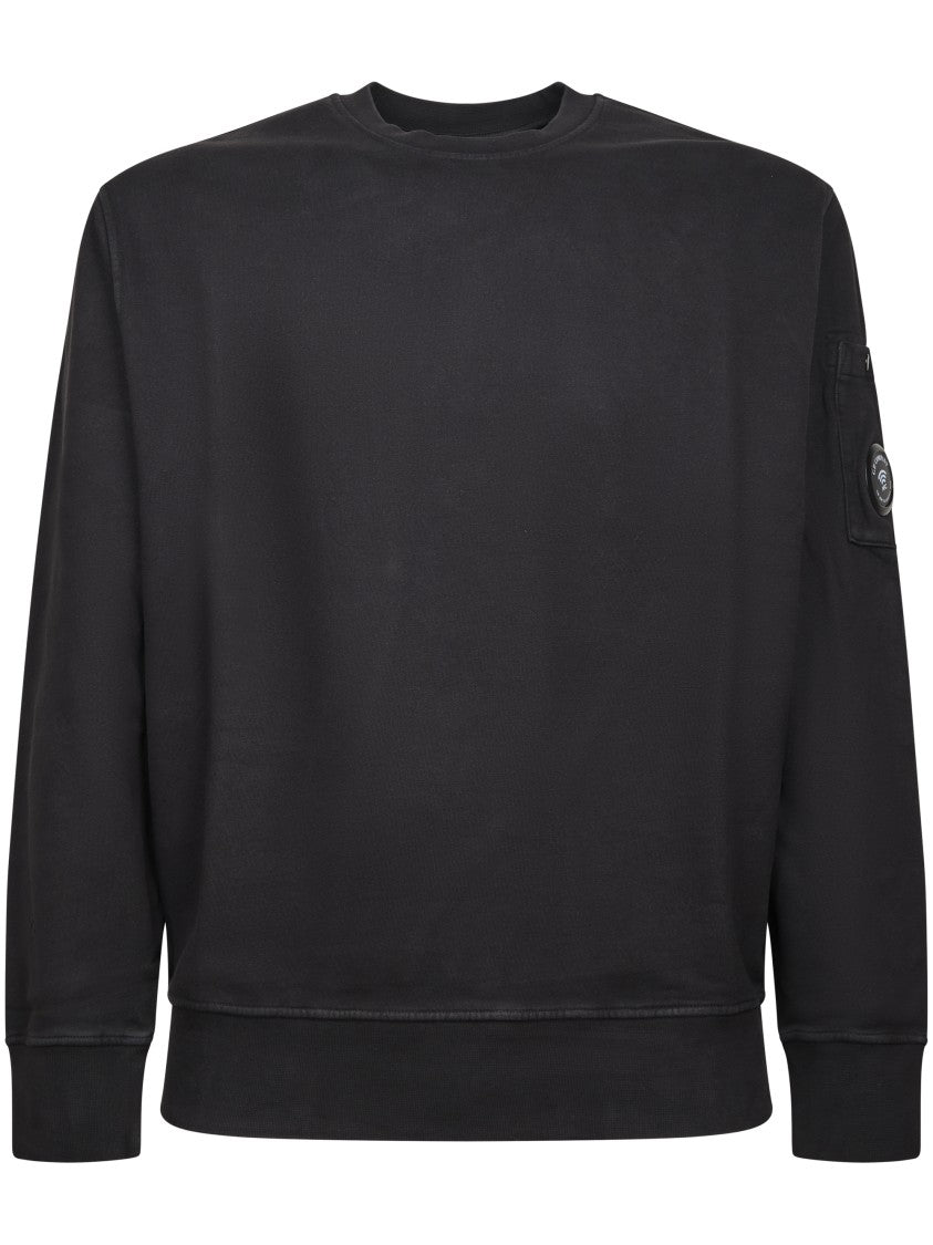 C.P. Company Diagonal Fleece Crewneck Sweatshirt With Lens Detail