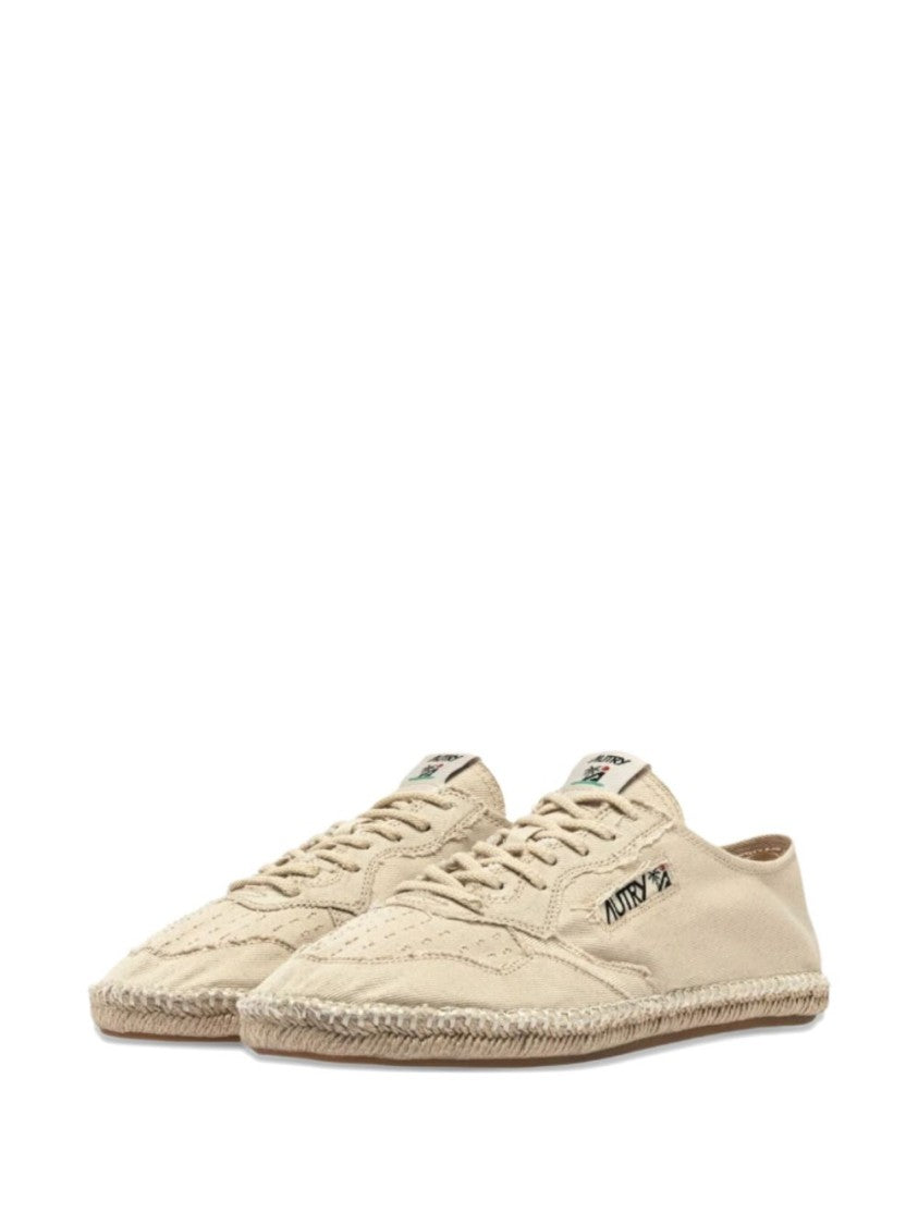 Autry Beige Canvas Sandy Espadrilles With Summer Motif