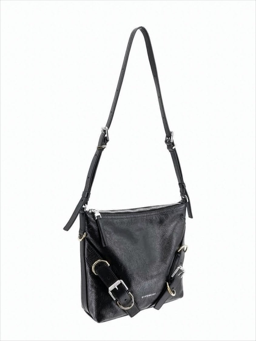 Givenchy Rectangular Black Leather Shoulder Bag With Adjustable Strap