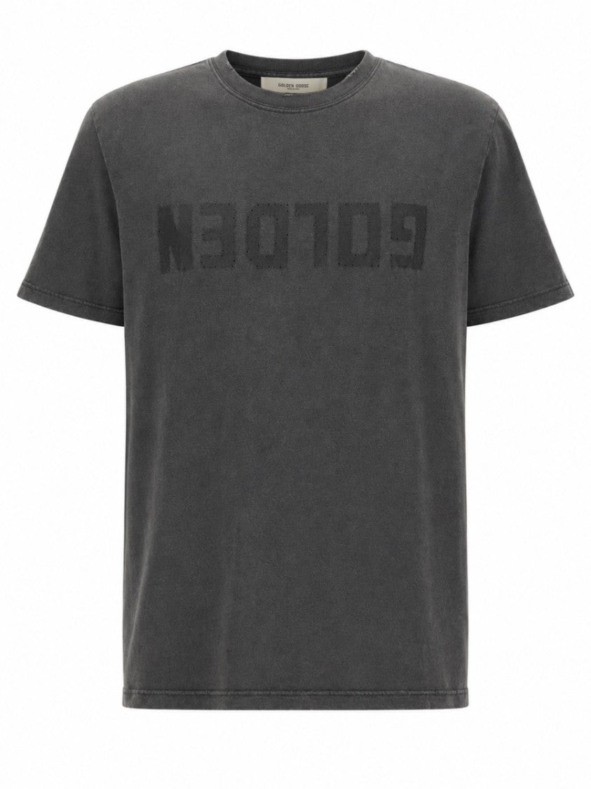 Golden Goose Relaxed Fit Tonal Print Cotton T-Shirt