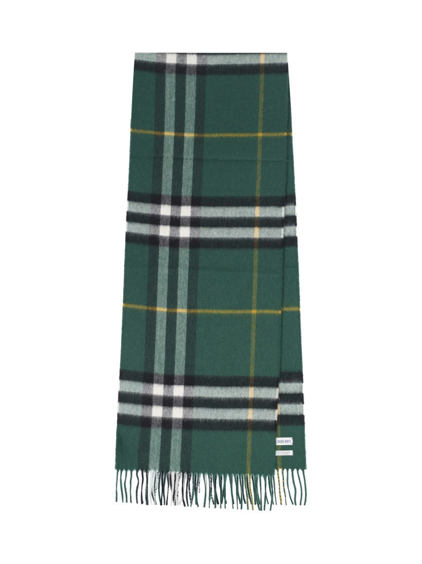 Burberry Check Cashmere Scarf – Dark Green