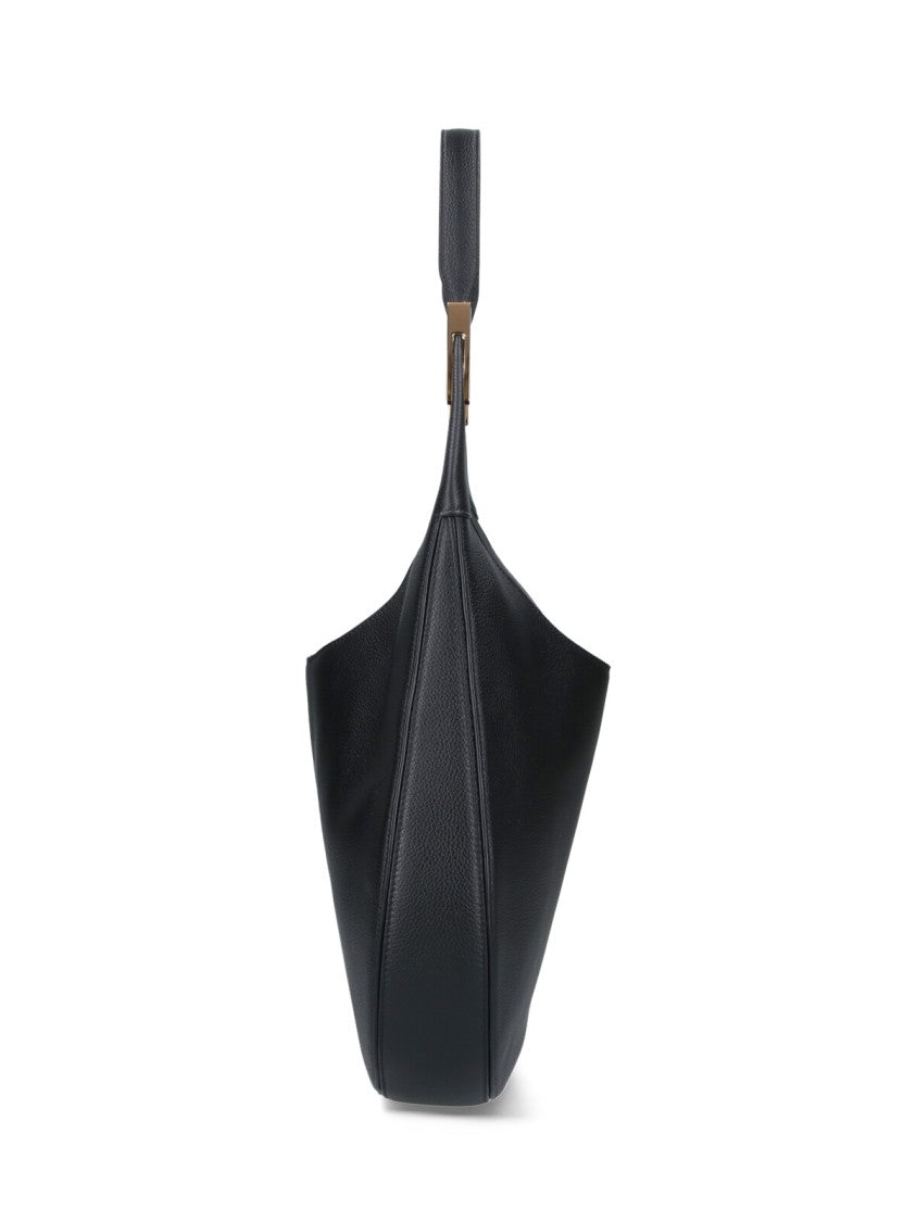 Savette "Florence" Medium Hobo Bag, In Black Calfskin