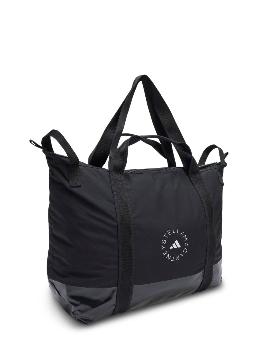 Adidas By Stella Mccartney Spacious Black Tote Bag With Grey Base