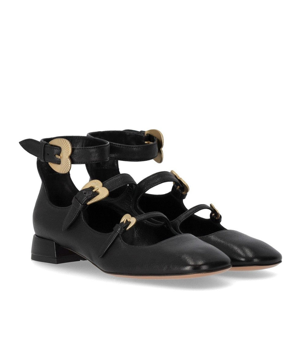 A. Bocca Black Ballet Flat With Straps