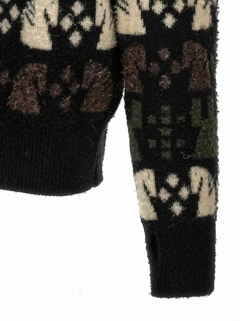 Burberry Patterned Knit Sweater With Vintage Chess Design
