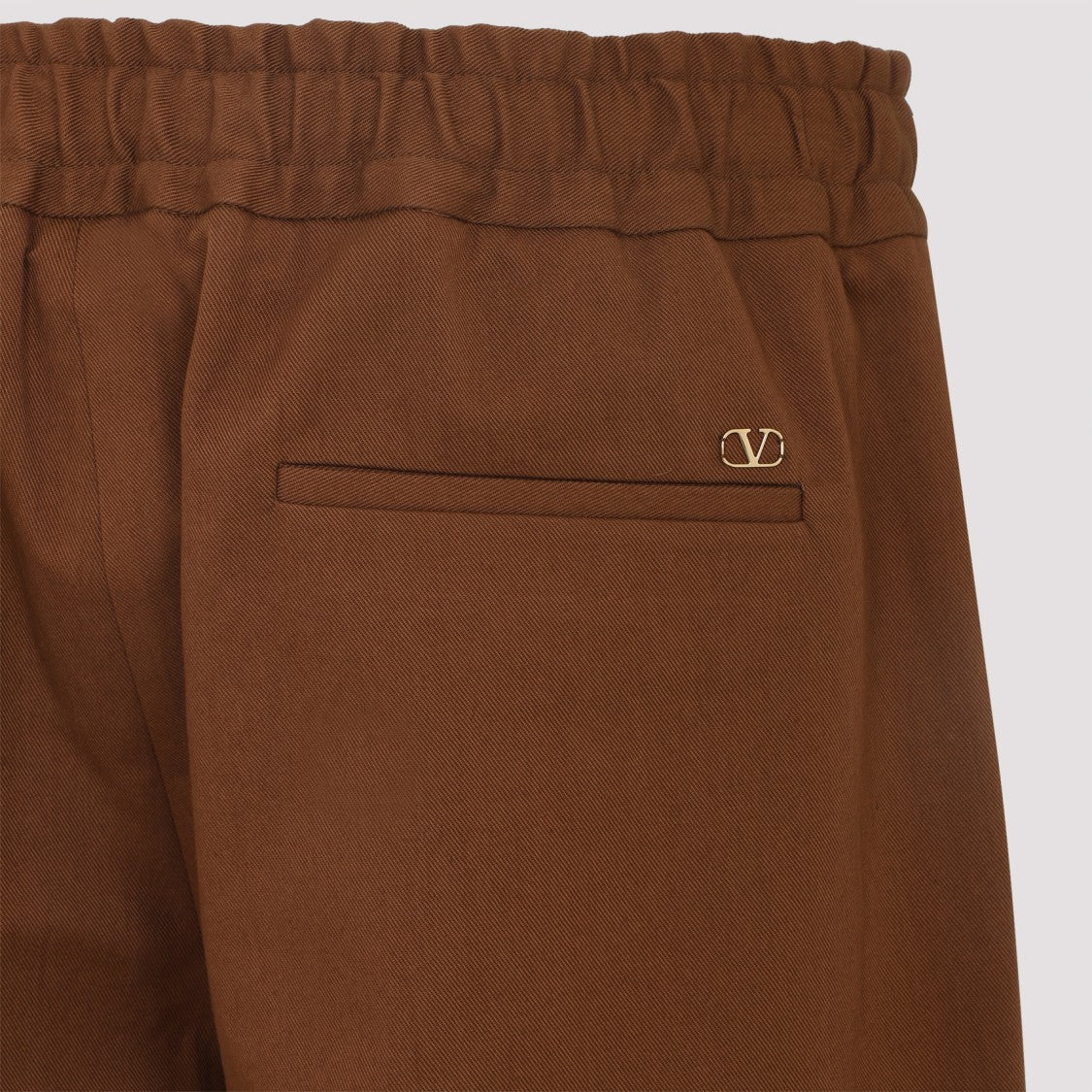 Valentino Straight-Leg Brown Trousers With Adjustable Drawstring