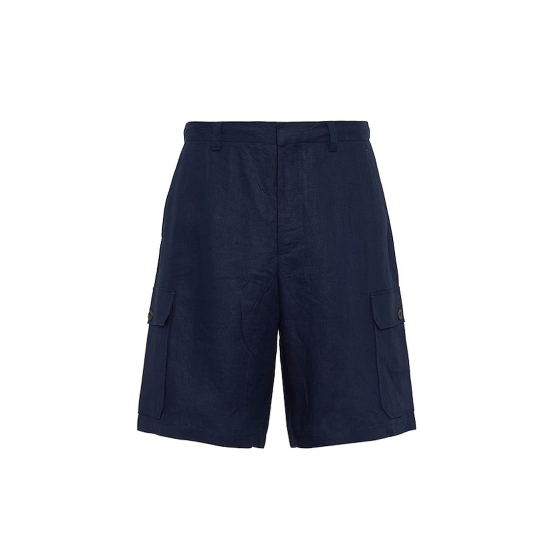 Prada Blue Linen Bermuda Shorts