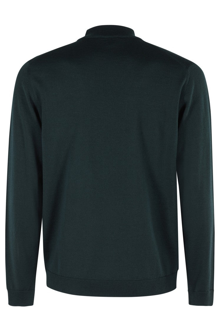 Roberto Collina Long-Sleeve Round Neck Sweater In Bottle Green