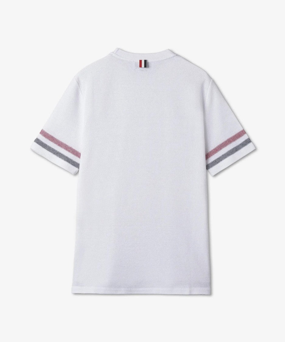 Thom Browne Short-Sleeved T-Shirt With Striped Sleeve Accents