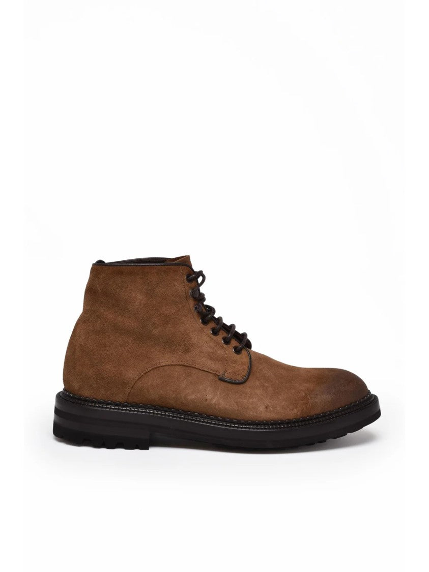 Green George Brown Suede Lace-Up Boots