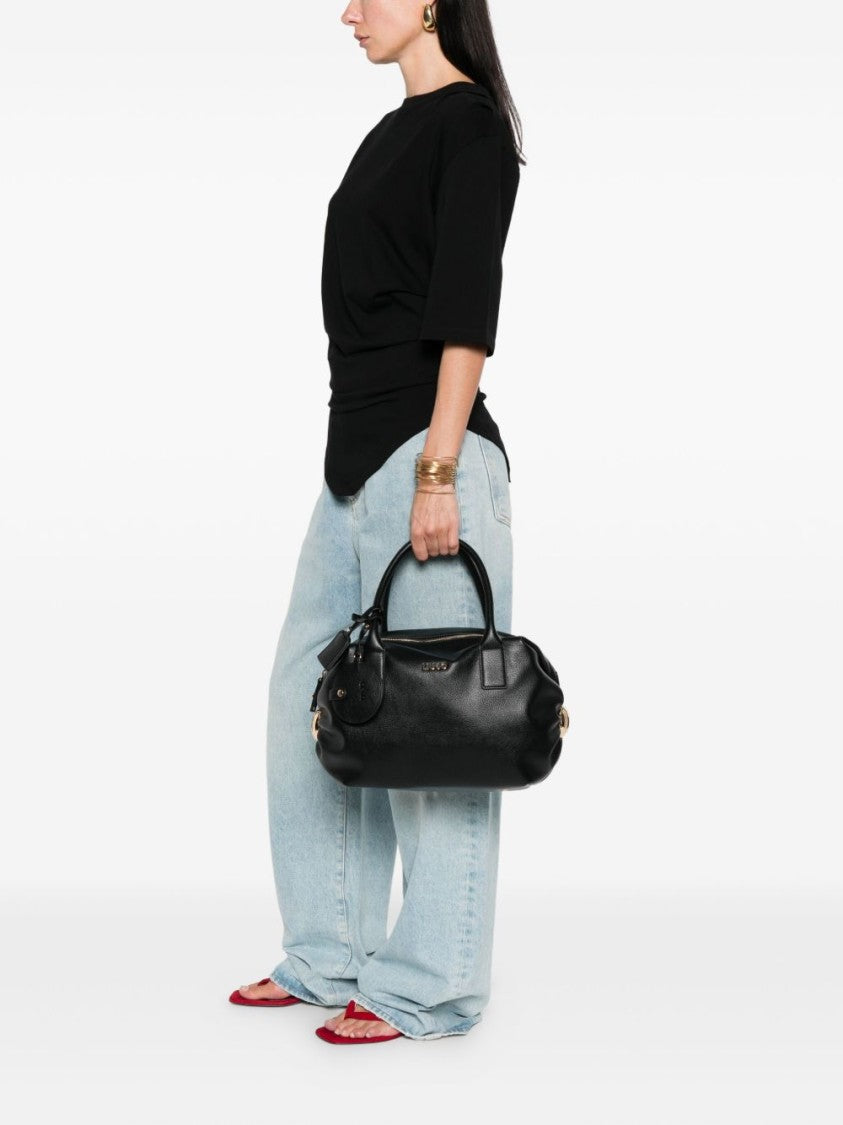 Liu Jo Textured Synthetic Leather Handbag With Gold-Tone Accents