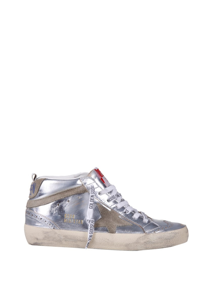 Golden Goose Mid Star Laminated Sneakers