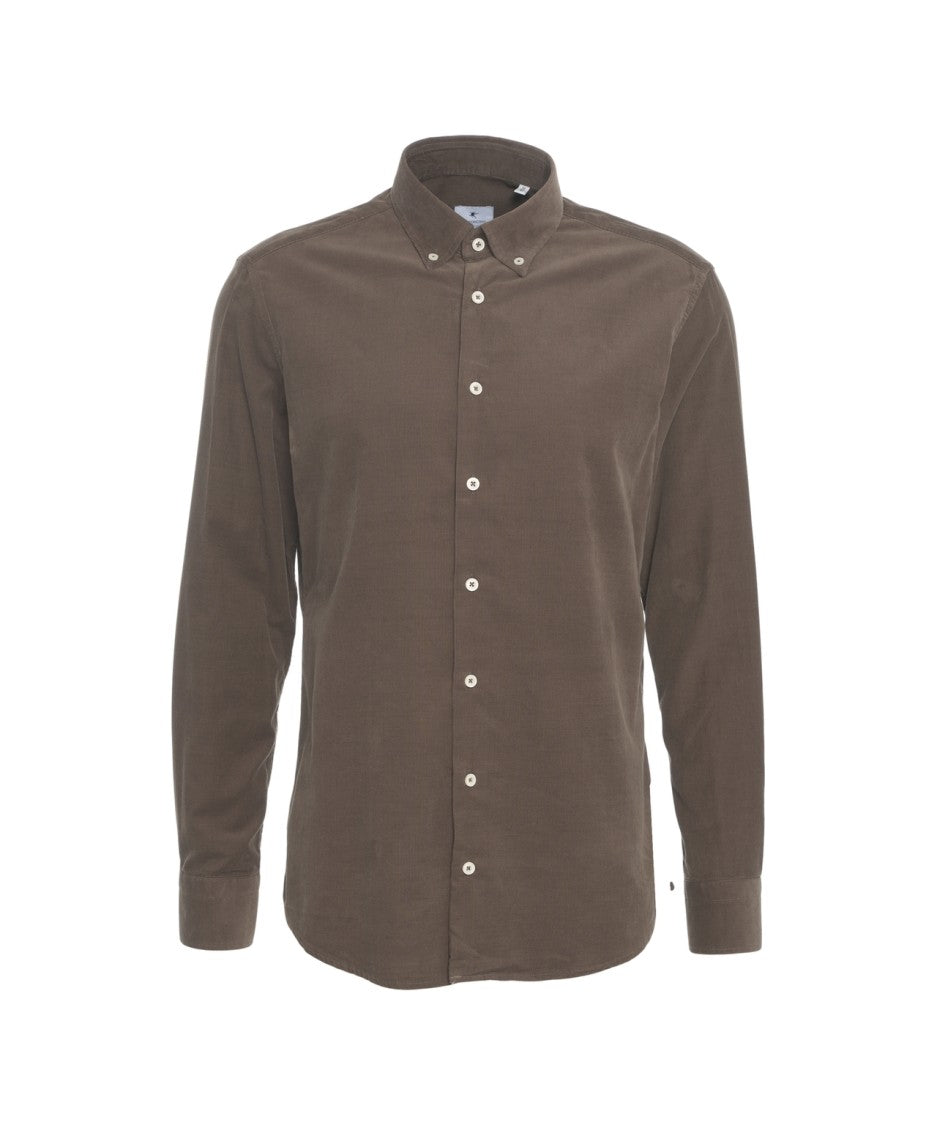 Bastoncino Structured Brown Button-Down Shirt With Timeless Silhouette