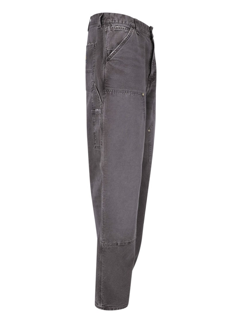 Carhartt Wip Brown Og Double Knee Organic Cotton Denim Wide-Leg Pants