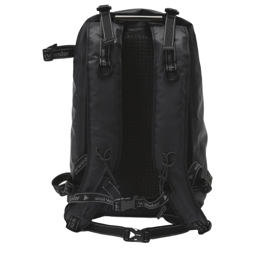 And Wander Minimalistic Black Nylon Backpack With Logo
