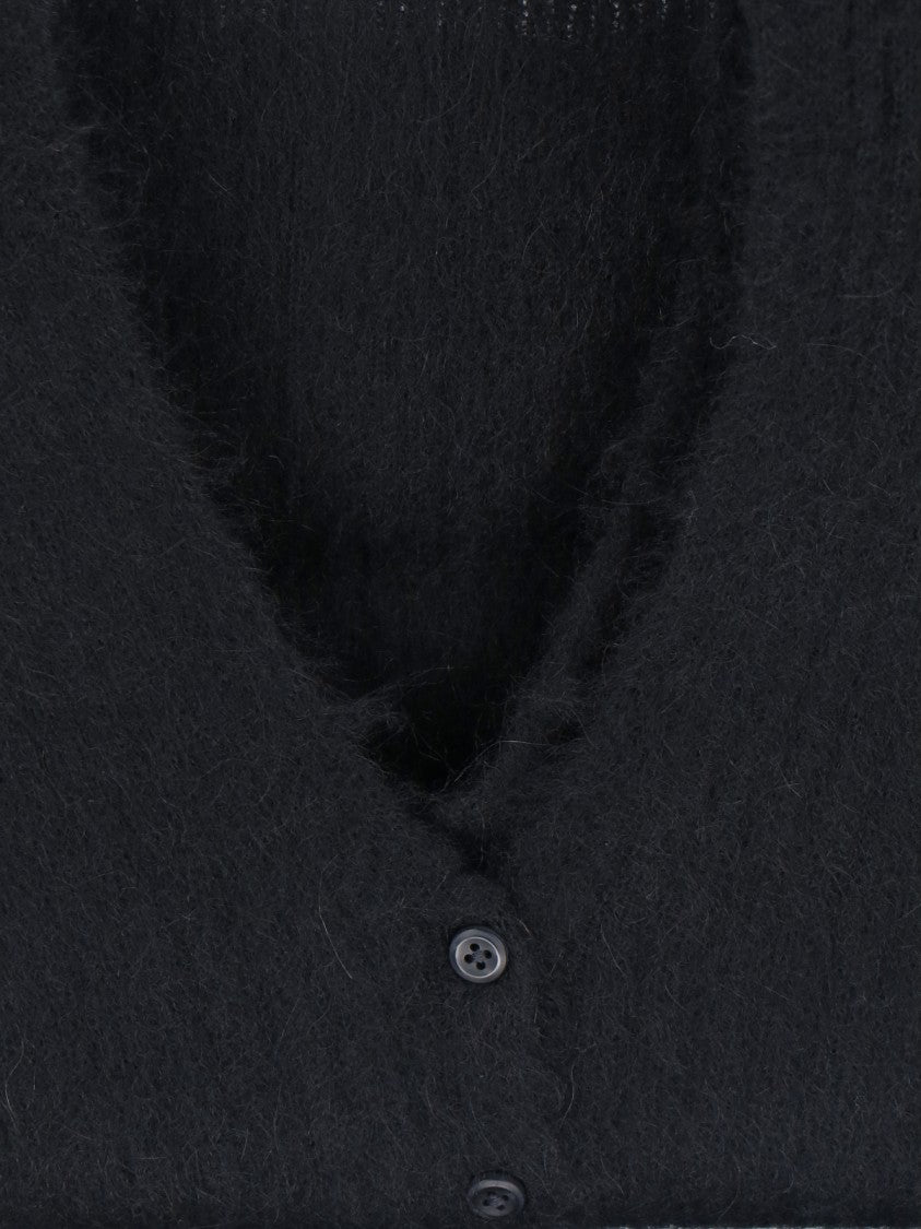 Calvin Klein Ribbed Wool Cardigan – Black