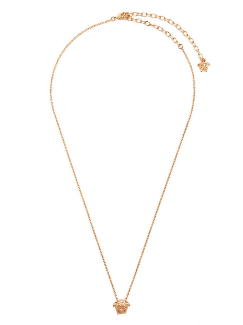 Versace Medusa Head Motif Cable-Link Necklace In Gold-Tone Brass