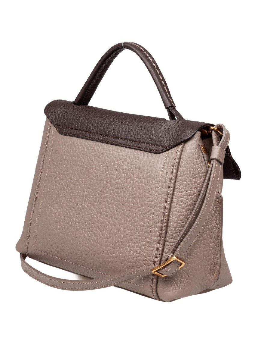 Visona 21570 Leather Handbag, Taupe